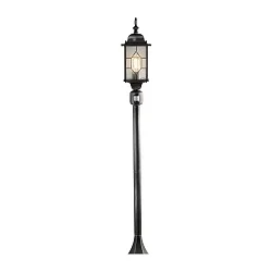 Luminaria de caminos MILANO con detector de movimiento E27 IP43, cristalino, satinado, negro, plata