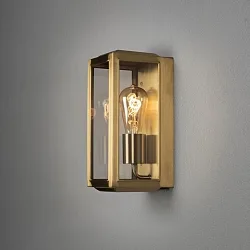 Luminaria de pared para exteriores CARPI E27 IP44, latón regulable