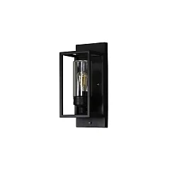 Luminaria de pared para exteriores TRANI con sensor E27 IP44, negro regulable