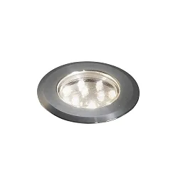 Luminaria empotrable en suelo versión incorporada, juego de 3 IP44, acero inoxidable, transparente
