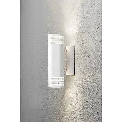 Outdoor wall luminaire MODENA UP/DOWN DOUBLE, 2x GU10 max. 35W, white aluminium / clear acrylic glass