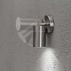 Luminaria de pared para exteriores MODENA giratorio GU10 IP44, acero inoxidable, transparente
