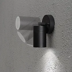 Luminaria de pared para exteriores MODENA giratorio GU10 IP44, negro, transparente