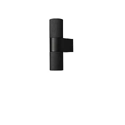 Luminaria de pared para exteriores TEMI Arriba-Abajo, cilíndrico GU10 IP54, negro regulable