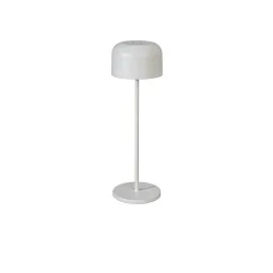 Lámpara de mesa a pilas LILLE con conexión USB, con regulador táctil IP54, blanco regulable