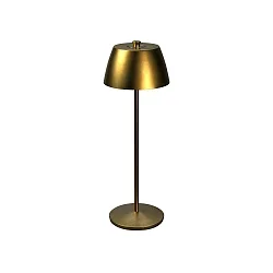 Lámpara de mesa a pilas EZE USB IP54, dorado mate