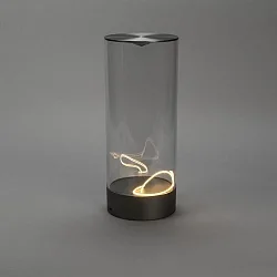 Lámpara de mesa a pilas EDISON L USB IP54, antracita regulable