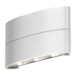 LED outdoor wall luminaire CHIERI, IP54, Up/Down, 6 LEDs, 8W 3000K 400lm, white aluminium / clear glass