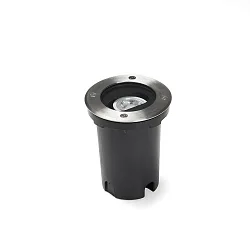 Outdoor in-ground spot, IP65, round, 230V, GU10 max. 6W, beam angle adjustable 0-15°, stainless steel 304 / clear glass