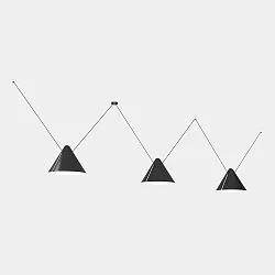Luminaria colgante SUPER ATTIC 3  de 3 llamas, cónico E27 IP20