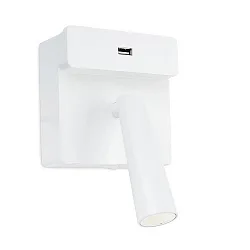 Luminaria de pared GAMMA LED giratorio, con conexión USB