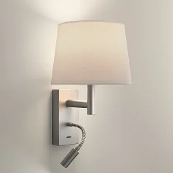 Luminaria de pared y techo METRICA SHADE EXTEND READER E27 IP20, Pantalla excl, níquel