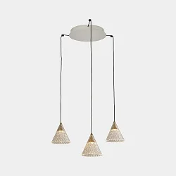 Luminaria colgante VENETO 3 BODIES LED IP20, dorado regulable
