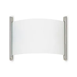 Luminaria de pared NIZA semicircular E27 IP20, níquel, seda mate