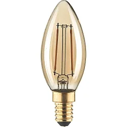Filamento luminoso en forma de vela C35 GOLD conmutable C35 claro E14 2,5W 180lm 1800K 320° CRI 80-89 