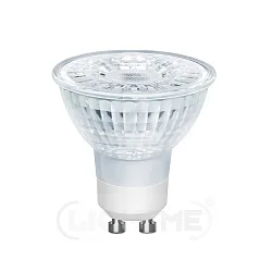 LED glass reflector lamp, GU10, 5W 3000K 350lm 38°, dimmable
