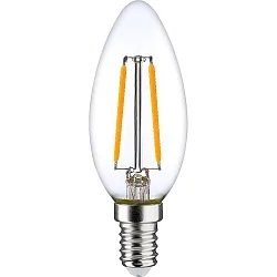 Filamento luminoso en forma de vela C35 E14 2,5W 250lm 2700K 320° CRI 80 