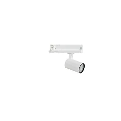 Foco trifásico MARCO 2 MINI DBT giratorio, giratorio IP20, recubrimiento con polvo, transparente, blanco 