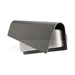 Outdoor LED wall luminaire DESINNI with Dach, IP65, 13W 3000K 400lm, silver grey / opal