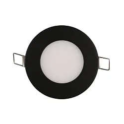 Downlight empotrable LED PANEL FLAT 85 R SCCT MP redondo, CCT Switch, conmutable, multipower IP44, negro 
