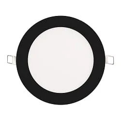 Downlight empotrable LED PANEL FLAT 145 R SCCT MP redondo, CCT Switch, conmutable, multipower IP44, negro 
