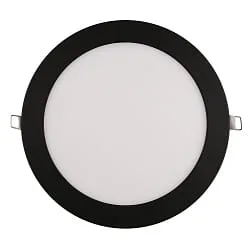 Downlight empotrable LED PANEL FLAT 225 R SCCT MP plano, conmutable, multipower IP44, negro 