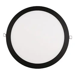 Downlight empotrable LED PANEL FLAT 300 R SCCT MP redondo, CCT Switch, conmutable, multipower IP44, negro 