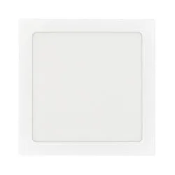 Downlight de superficie LED PANEL FLAT 220 Q SCCT DIM C angular, CCT Switch IP44, blanco regulable