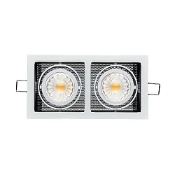 Luminaria empotrable LED MINI KARDAN E2 BIO de 2 llamas, giratorio, regulable IP40, claro, negro