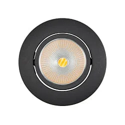 Luz downlight 5068 ECO FLAT SCCT 38° DIM C redondo, giratorio, CCT Switch IP40, negro mate regulable