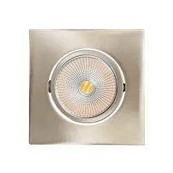 Luz downlight 5068Q ECO FLAT SCCT 38° DIM C angular, giratorio, CCT Switch IP40, níquel cepillado regulable