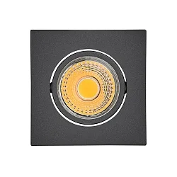 Luz downlight A 5068Q T FLAT angular, giratorio, regulable IP40, negro mate regulable