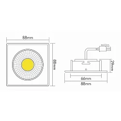 Luz downlight A 5068Q T FLAT plano, giratorio IP20, níquel cepillado regulable