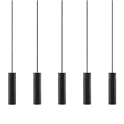 Luminaria colgante TILO de 5 llamas GU10 IP20, negro, negro mate 