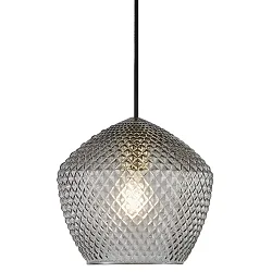 Luminaria colgante ORBIFORM E27 IP20, latón, color humo, negro 