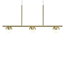 Luminaria colgante CONTINA de 3 llamas G9 IP20, brillante, latón, blanco opalino, negro, blanco 