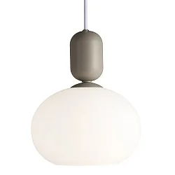 Luminaria colgante NOTTI E27 IP20, gris, mate, blanco 