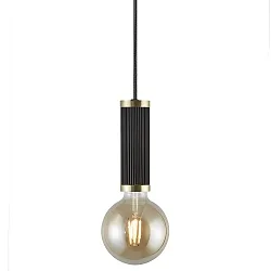 Luminaria colgante GALLOWAY E27 IP20, latón, negro, negro mate 