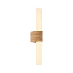 wall luminaire HELVA DOUBLE BASIC IP44, wood, mat 