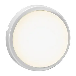 Luminaria de pared para exteriores CUBA ENERGY redondo IP54, brillante, blanco opalino, blanco 