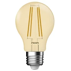 Filamento luminoso en forma estándar DECO A60 A60 claro E27 4,2W 400lm 2500K 360° CRI 80 regulable claro, dorado regulable