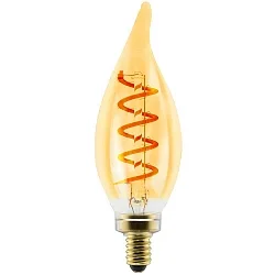 Filamento luminoso en forma de vela SPIRAL DECO E14 2,5W 136lm 2000K CRI 80 regulable, dorado regulable
