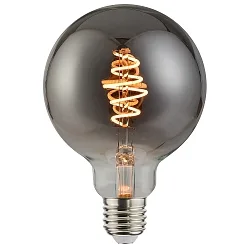 Bombilla filamento Globe SPIRAL DECO E27 5W 140lm 1800K CRI 80 regulable, color humo regulable