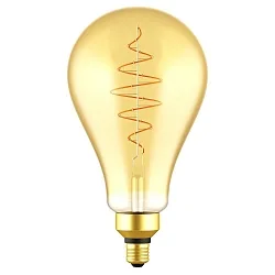 Bombillas Edison en forma de pera DECO PS160 SPIRAL A160 claro E27 7W 600lm 2200K 360° CRI 80 regulable claro, dorado regulable