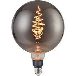Bombilla filamento Globe SPIRAL DECO E27 8,5W 200lm 1800K CRI 80 regulable, color humo regulable