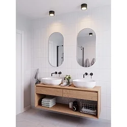 Luminaria de baño LANDON IP44, negro regulable