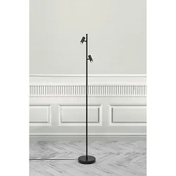 Luminaria de pedestal OMARI IP20, negro brillante regulable