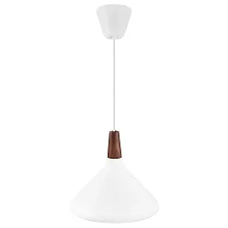 Luminaria colgante NORI 27 E27 IP20, brillante, negro, blanco regulable