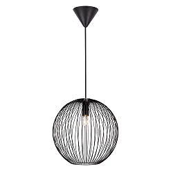 pendant luminaire BERONI 35 round E27 IP20, black dimmable