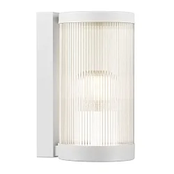 Luminaria de pared para exteriores COUPAR con difusor E27 IP54, blanco mate regulable